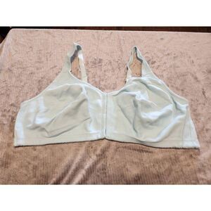 Comfort Choice Blue Cotton Bra Size 54B Front Close